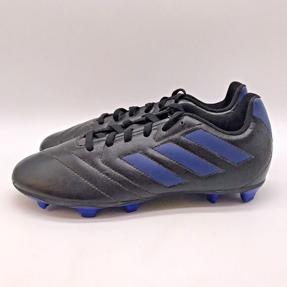 adidas Goletto VII FG J Youth 5 Soccer Cleats FV2894 Black/Blue Low Lace Up NEW - Picture 1 of 12